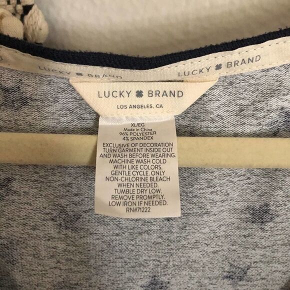 Lucky Brand Gray Star Tank Top XL - Picture 5 of 5